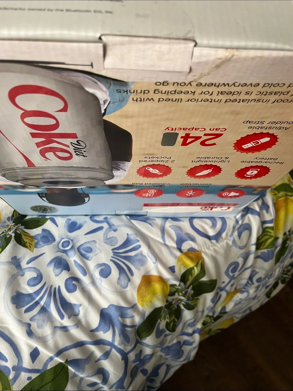 Diet Coke Can-Shaped Cooler Backpack with speakers